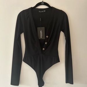 PrettyLittleThing Black BodySuit - Never worn, Tags on